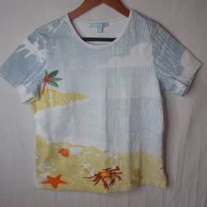 Joni B. SP Shore Bay Ocean Beachcomber Top Petite